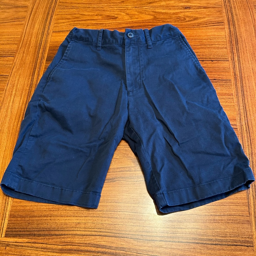 J. Crew Boy's Navy Cotton Twill Flat-front Shorts